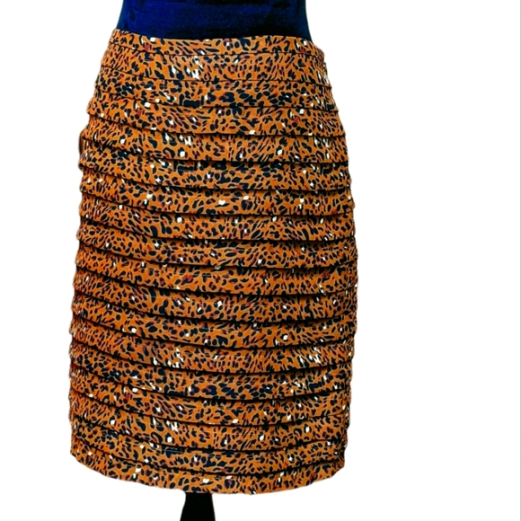 EUC Larry Levine Cheetah Animal Print Ribbon Skirt - Picture 2 of 4